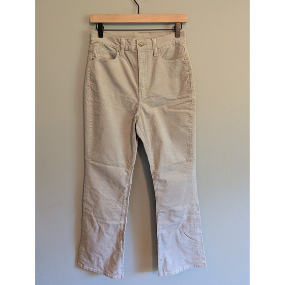 Uniqlo Pants - Uniqlo Womens Beige High Rise Corduroy Flare Pants Size 4 453627 Neutral Slim